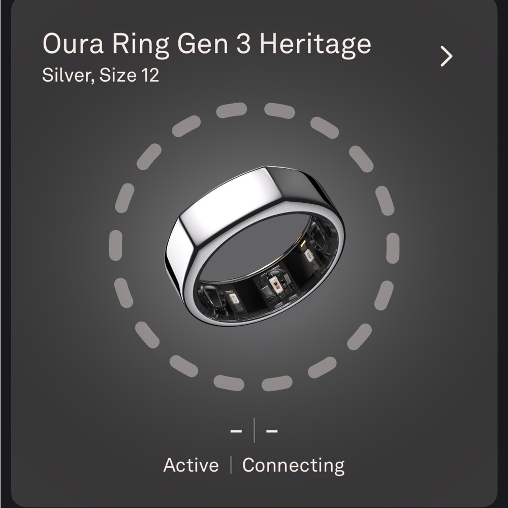 Oura Ring Gen 3 - size 12 with charger -Silver